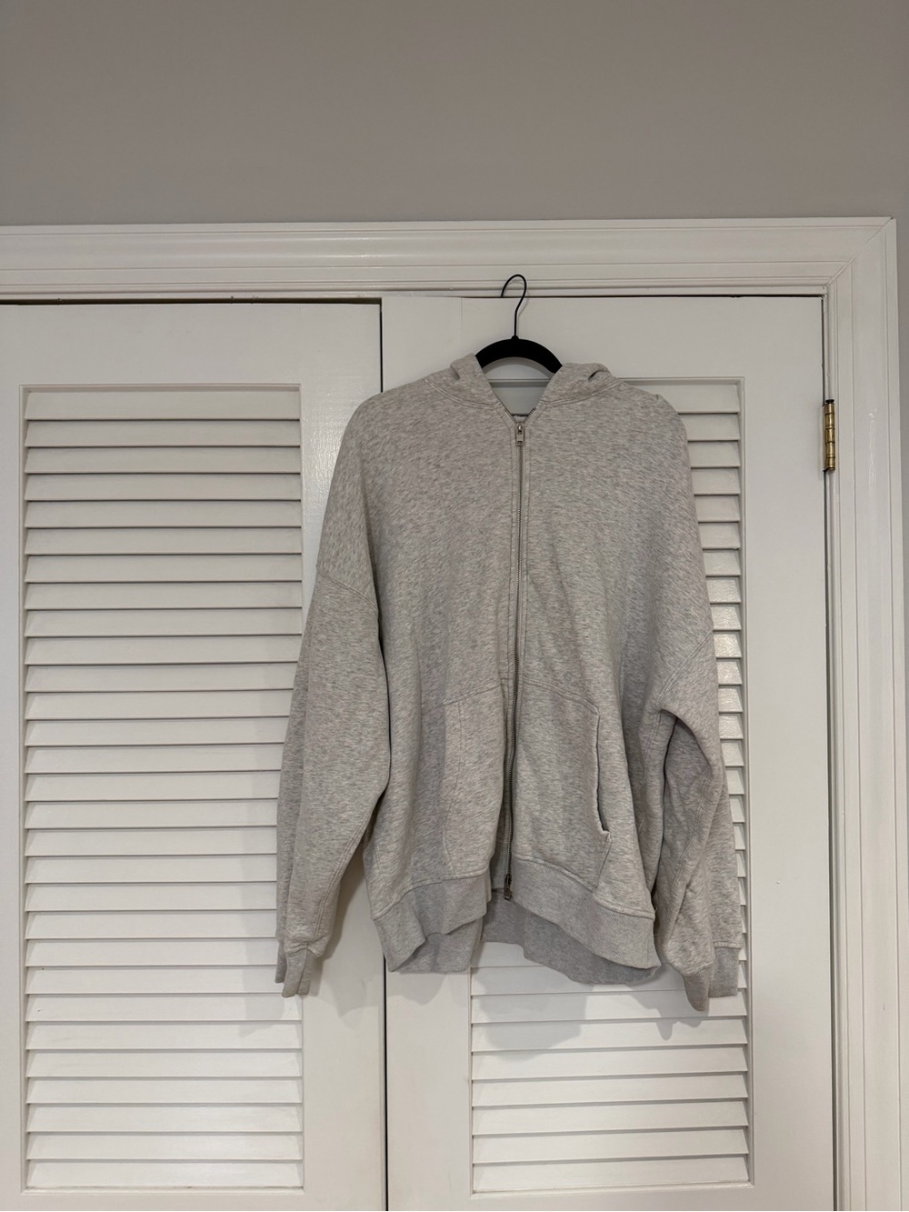 Men's Light Gray Full-Zip Hooded Sweater Abercrombie